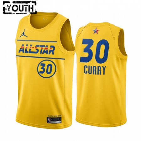 Maglia NBA Golden State Warriors Stephen Curry 30 2021 All-Star Jordan Brand Gold Swingman - Bambino